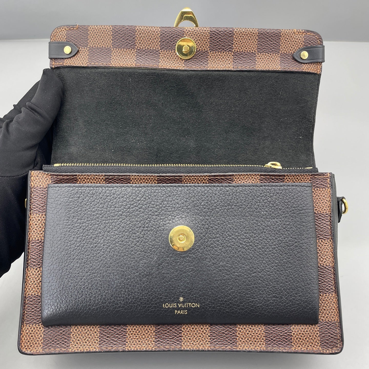 Louis Vuitton - Vavin WOC - Damier Ebene canvas and grained leather - Brown and Black - (mini)