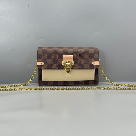 Louis Vuitton - Vavin WOC - Damier Ebene coated canvas with grained leather and Vachetta leather trim - Brown - (Small)