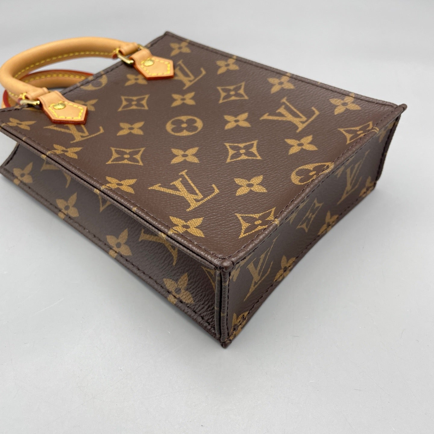 Louis Vuitton - Mini Sac Plat - Monogram coated canvas and Vachetta leather - Brown - (mini)