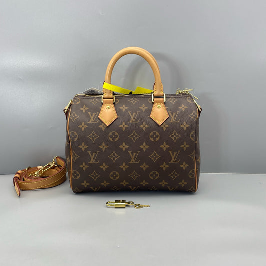 Louis Vuitton - Speedy 25 Bandoulière - Monogram coated canvas with Vachetta leather trim - Brown - (Small)