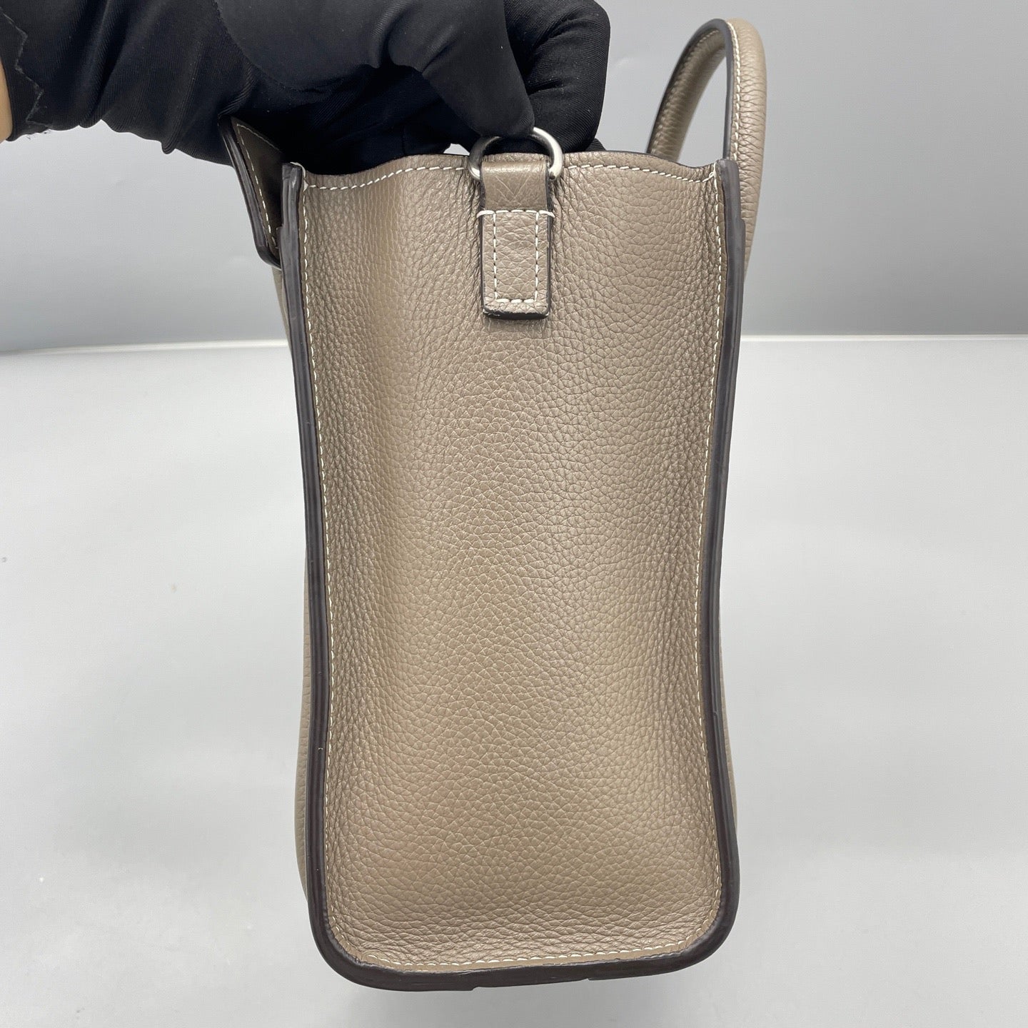 Celine - Luggage Nano - Grained calfskin leather - Elephant Grey with Silver-Tone Hardware - (mini)