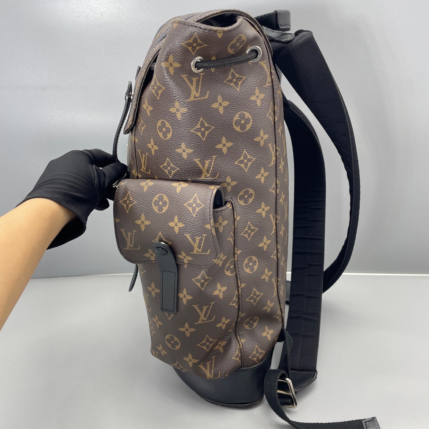 Louis Vuitton - Montsouris Backpack - Monogram coated canvas with leather trim - Brown - (Large)