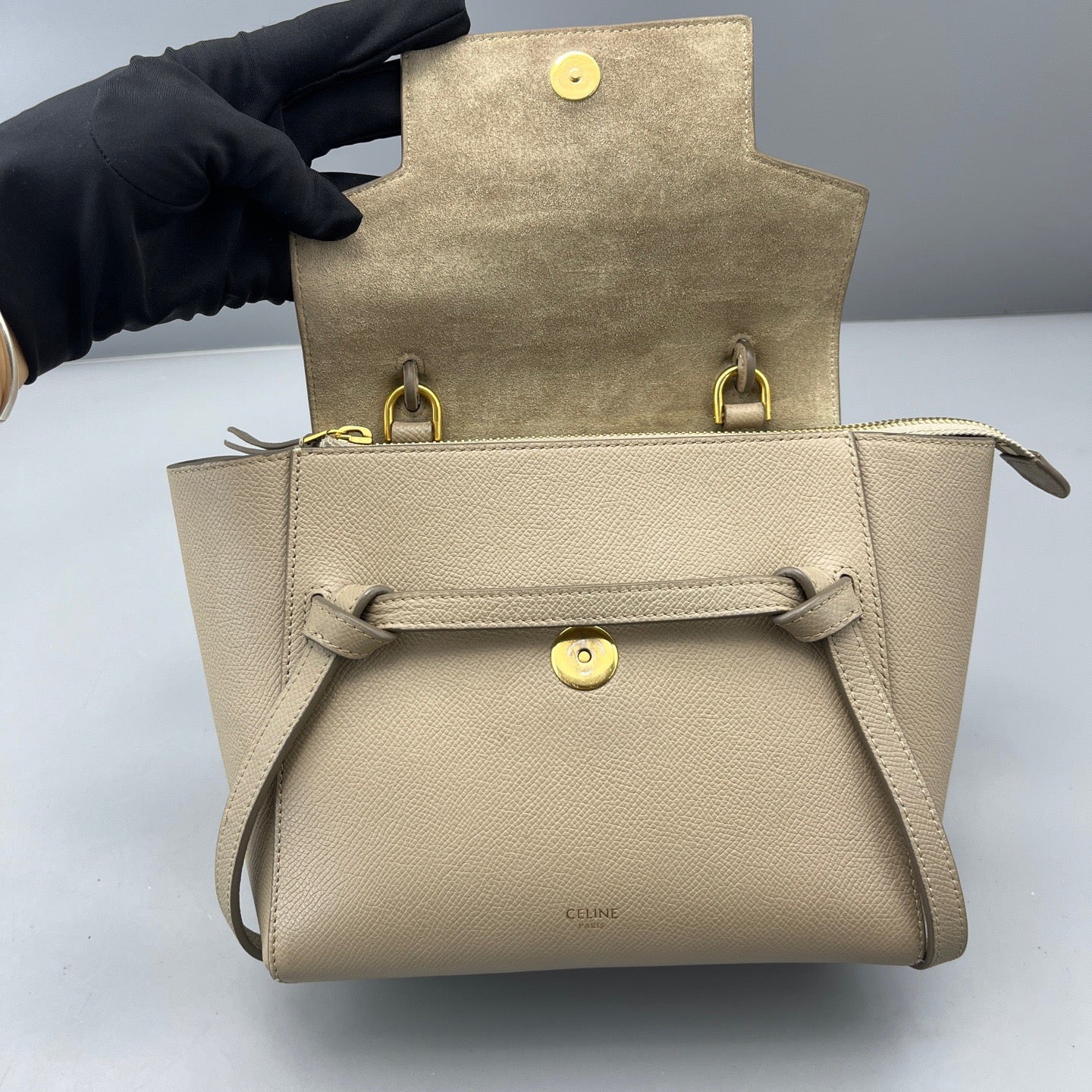 Celine - Belt Bag Nano - Grained leather - Beige - (mini)