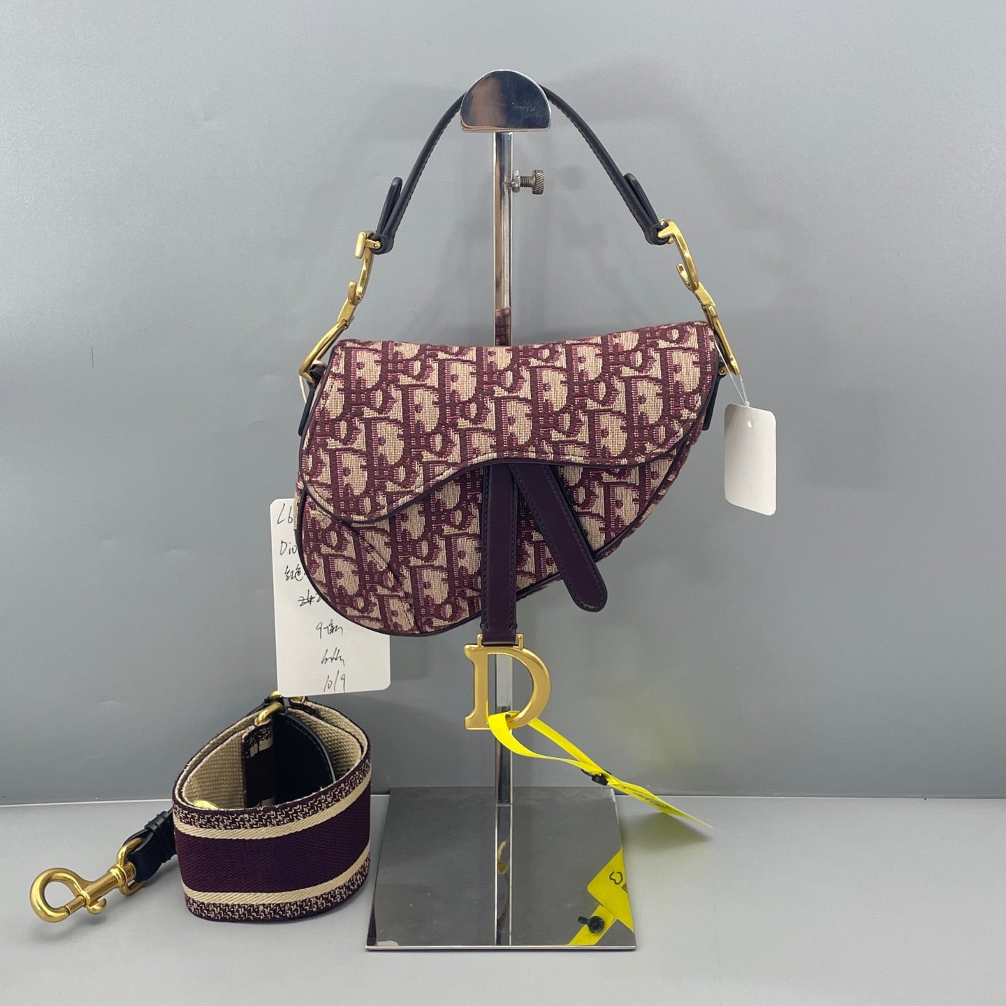 Dior - Saddle bag - Oblique jacquard canvas and Leather - Red - (Small)