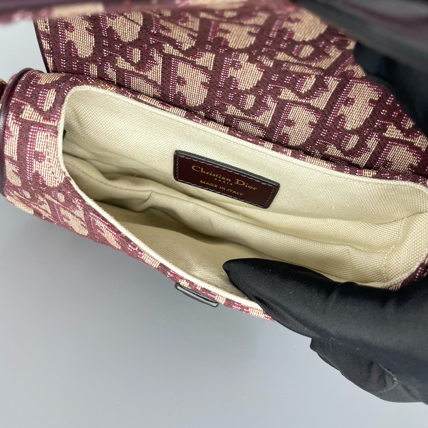 Dior - Saddle bag - Oblique jacquard canvas and Leather - Red - (Small)