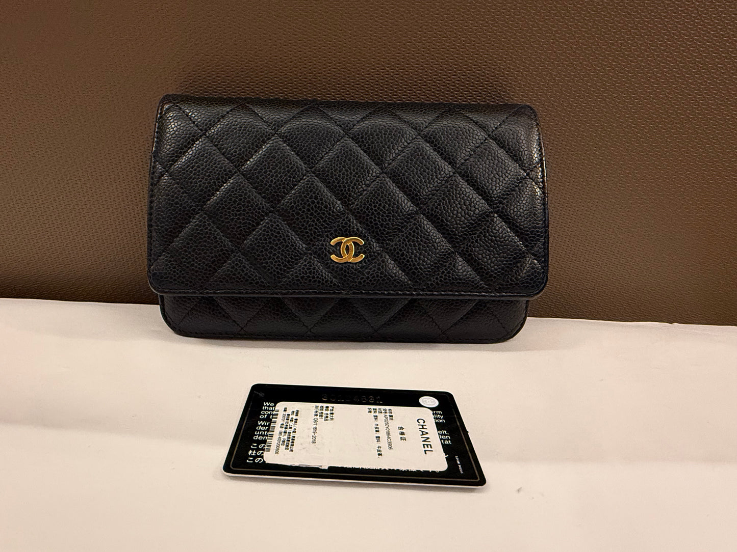 Chanel - Wallet on Chain (WOC) O-Mini Bag - Grained calfskin leather - Black - (mini)