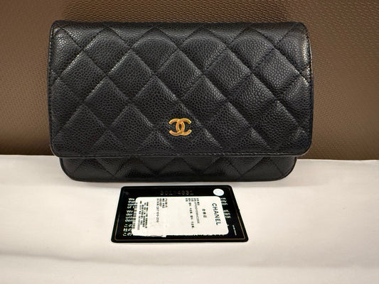 Chanel - Wallet on Chain (WOC) O-Mini Bag - Grained calfskin leather - Black - (mini)