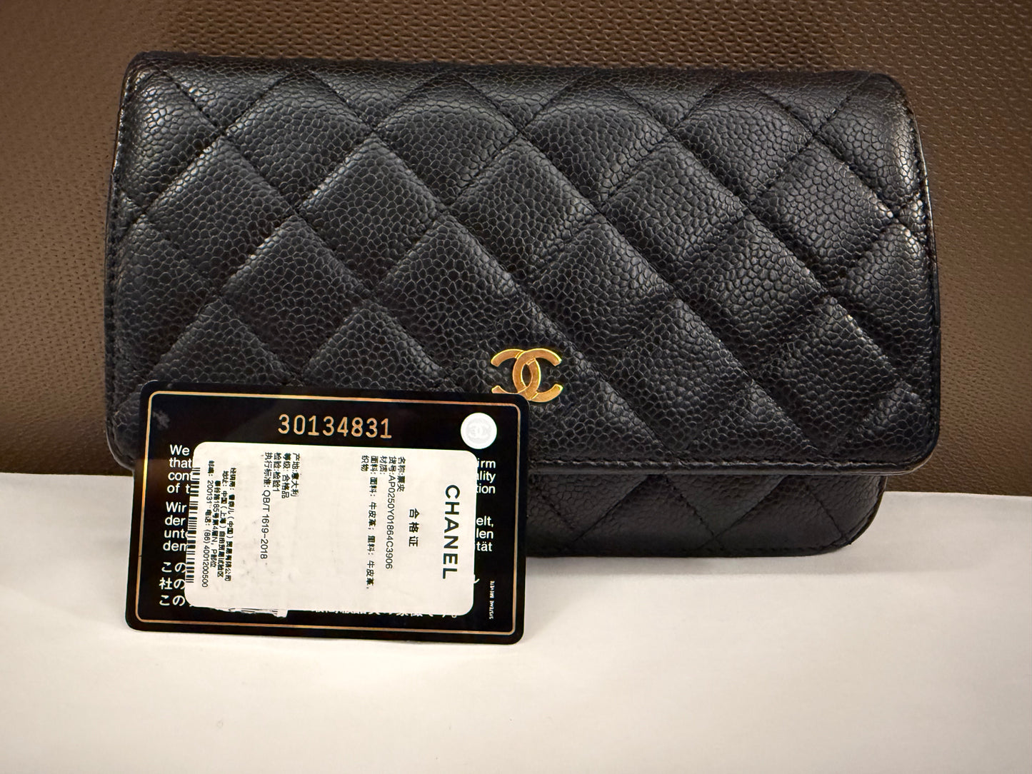 Chanel - Wallet on Chain (WOC) O-Mini Bag - Grained calfskin leather - Black - (mini)