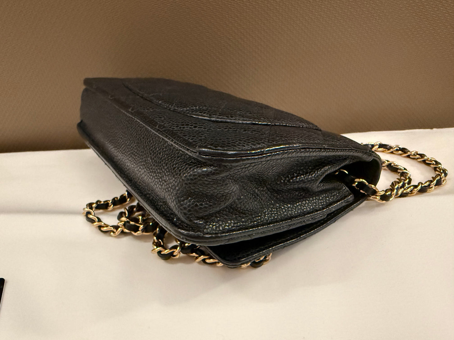 Chanel - Wallet on Chain (WOC) O-Mini Bag - Grained calfskin leather - Black - (mini)