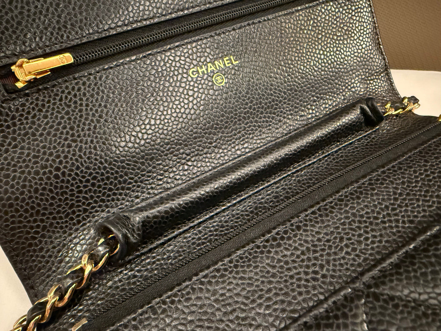 Chanel - Wallet on Chain (WOC) O-Mini Bag - Grained calfskin leather - Black - (mini)