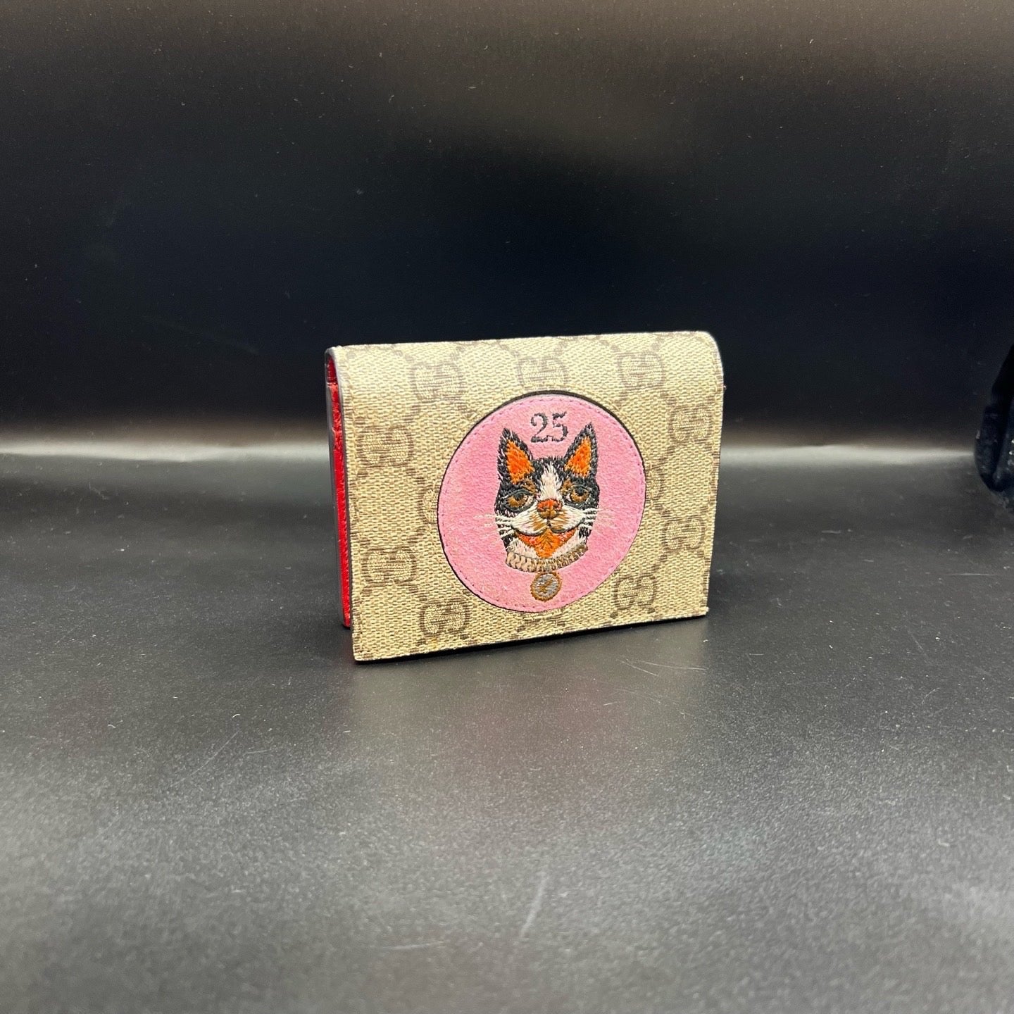 Gucci - Compact Wallet with Cat Motif - GG Supreme canvas and Leather - Beige and Multicolour - (Small)