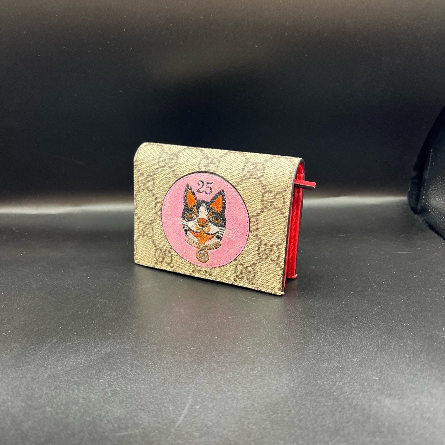 Gucci - Compact Wallet with Cat Motif - GG Supreme canvas and Leather - Beige and Multicolour - (Small)