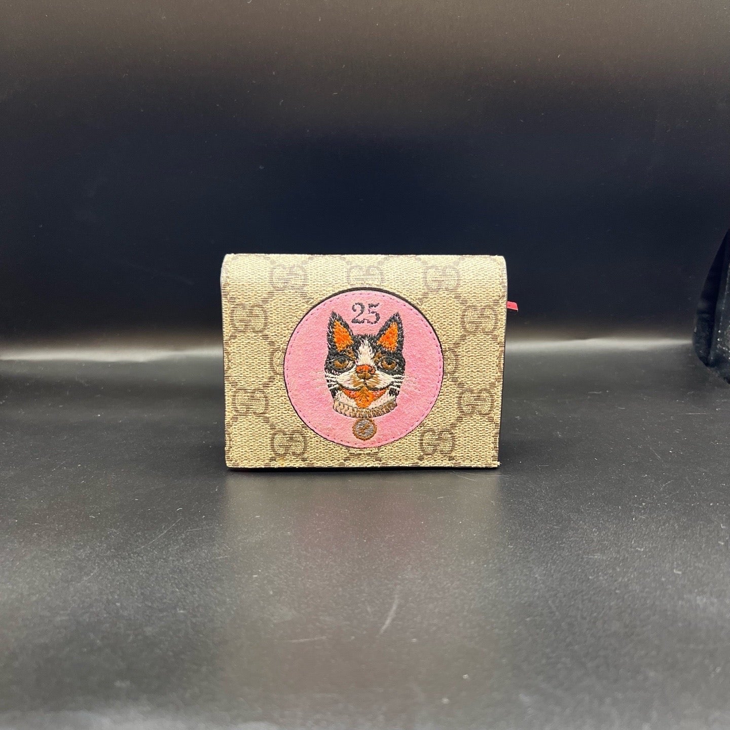 Gucci - Compact Wallet with Cat Motif - GG Supreme canvas and Leather - Beige and Multicolour - (Small)