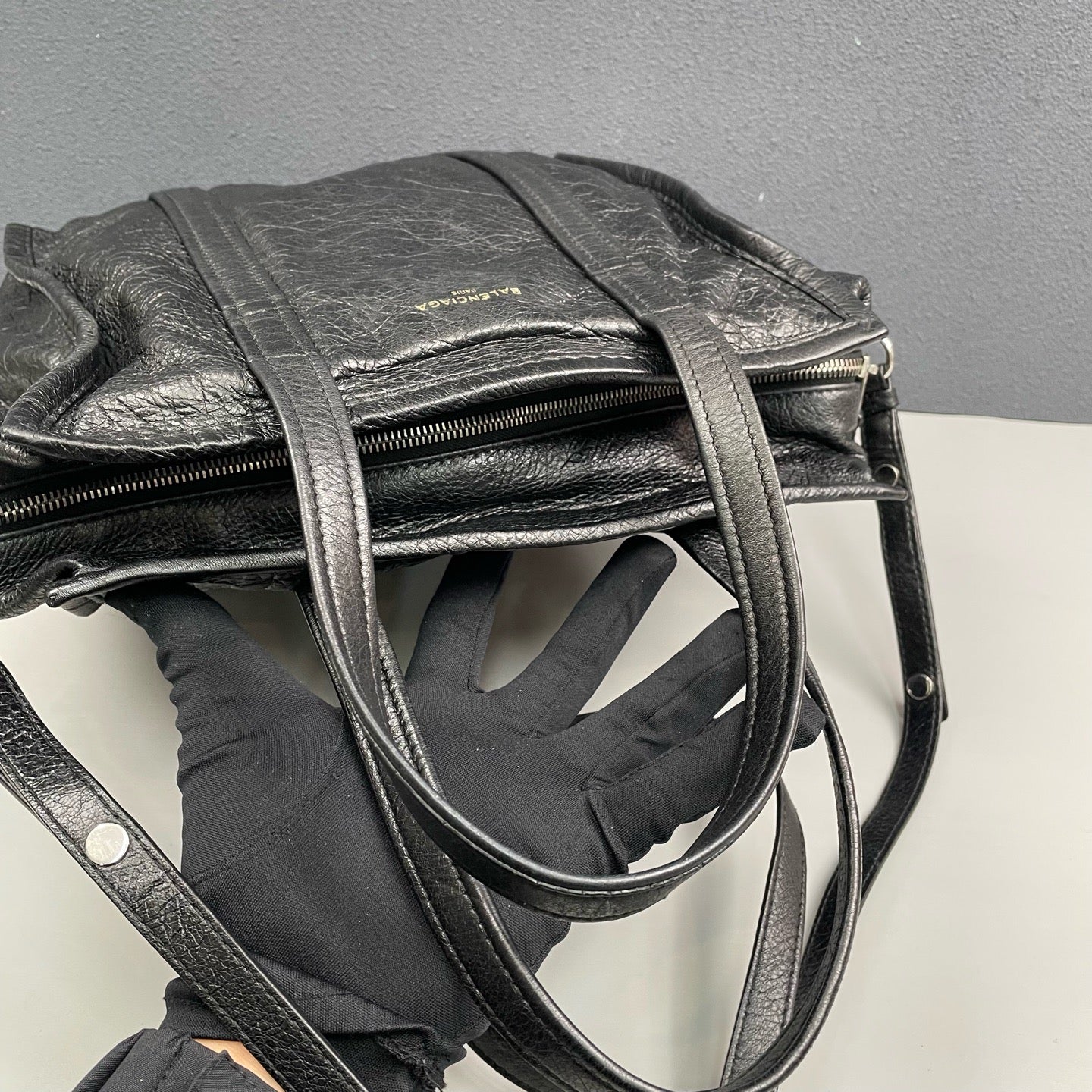 Balenciaga - Bazar - Waxed leather - Black - (medium)