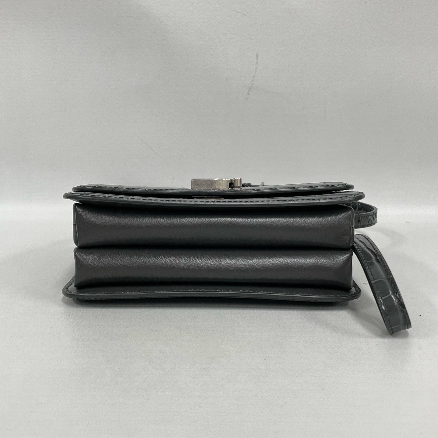 Balenciaga - BB Crossbody Flap Bag - Crocodile embossed leather - Grey with Silver-Tone Hardware - (mini)