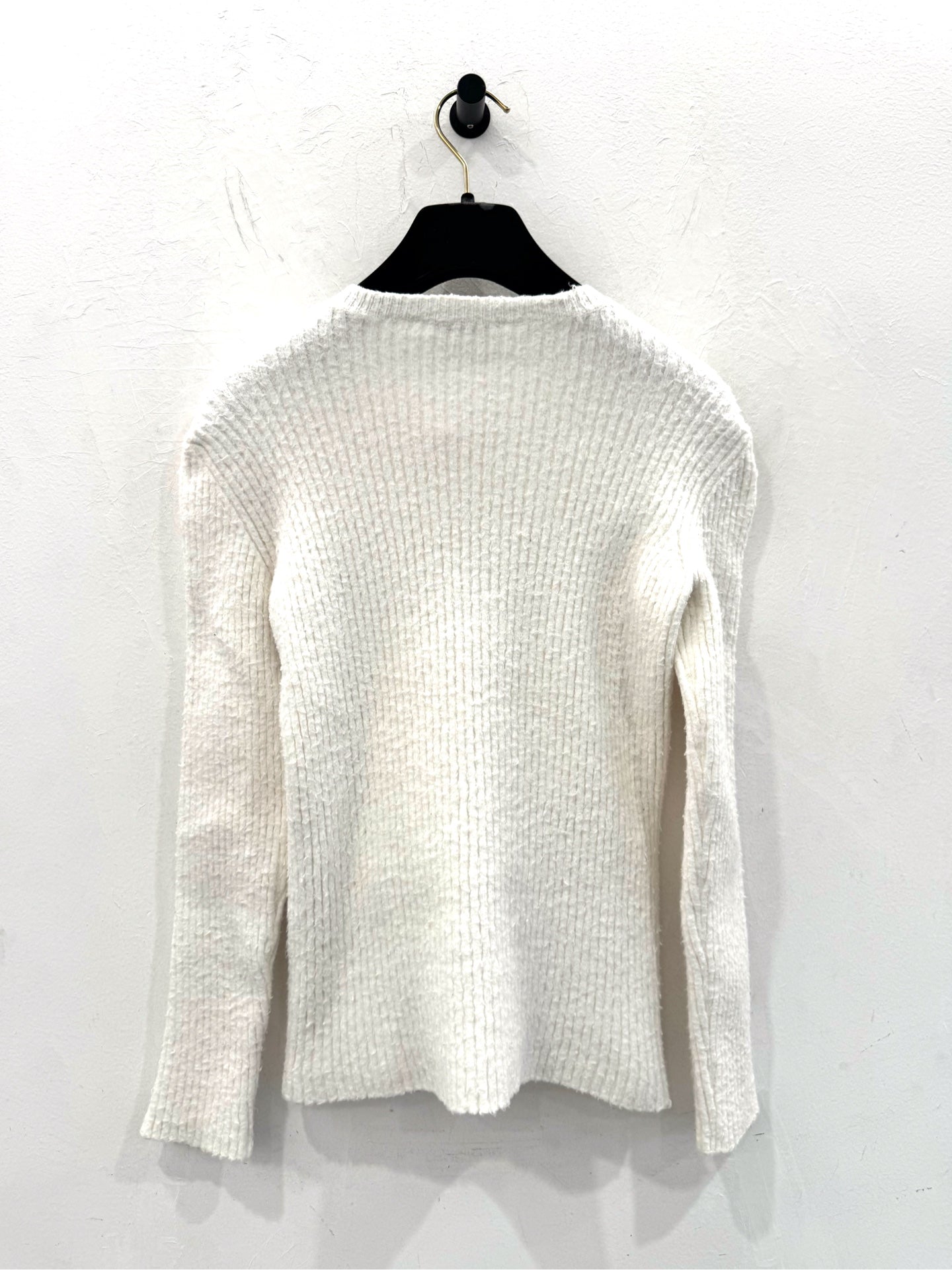 Balenciaga - BB Lock Logo Long Sleeve Knit Sweater - 60% Cotton, 39% Polyamide, 1% Elastane - White - (S)