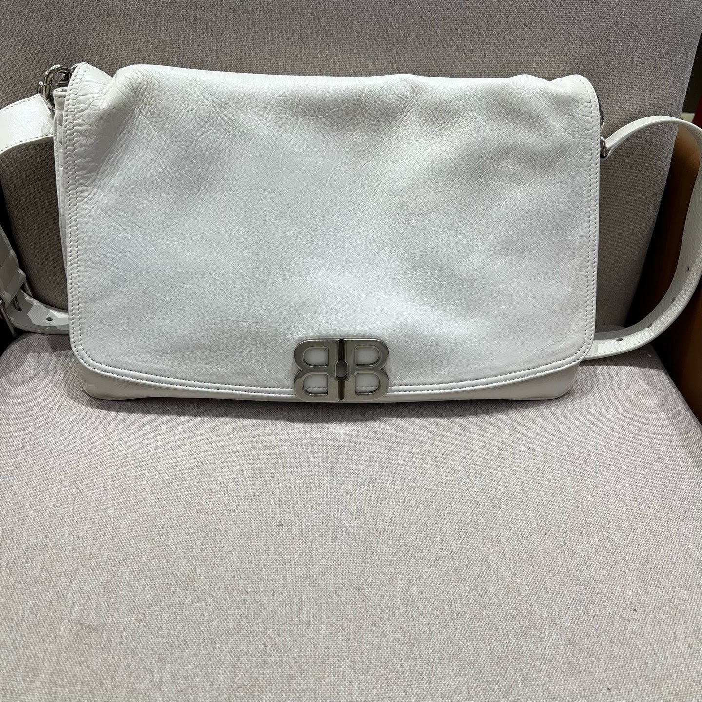 Balenciaga - BB Soft Flap - Leather - White - (Large)