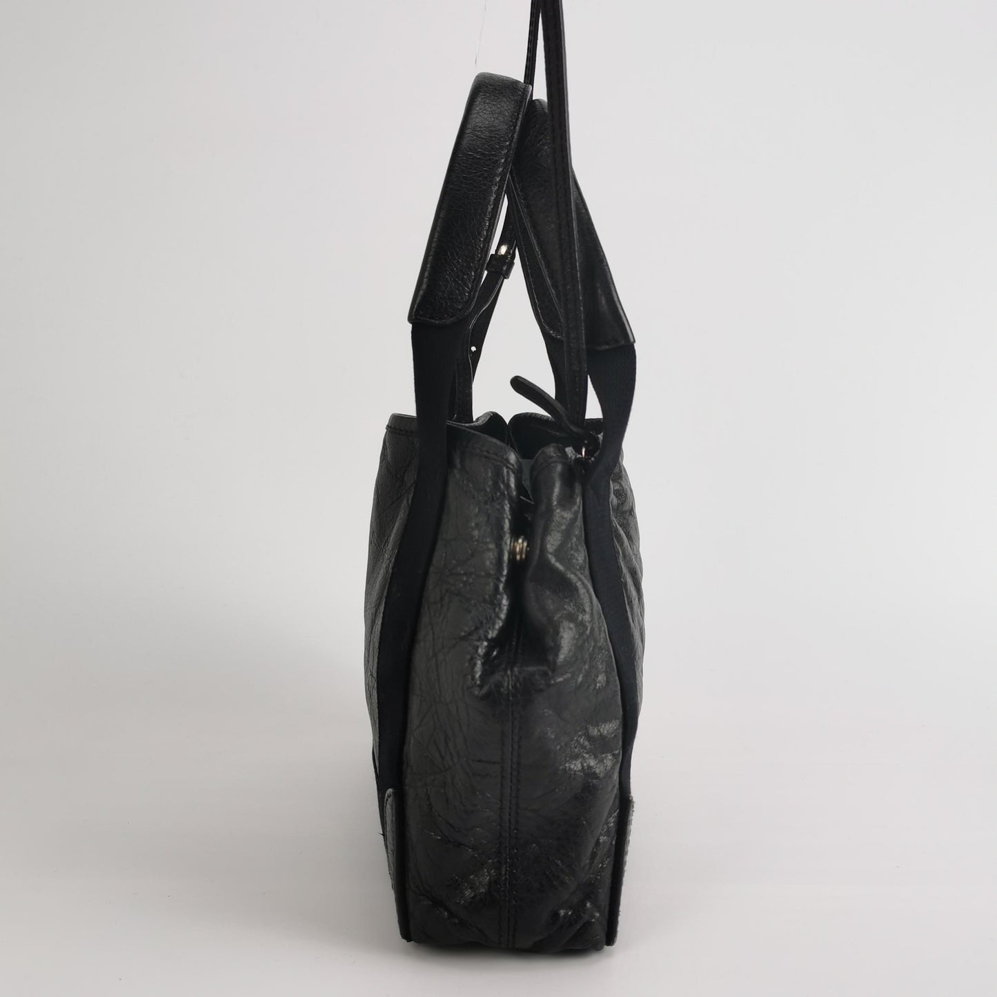Balenciaga - Cabas - Waxed leather and textile - Black - (Medium)