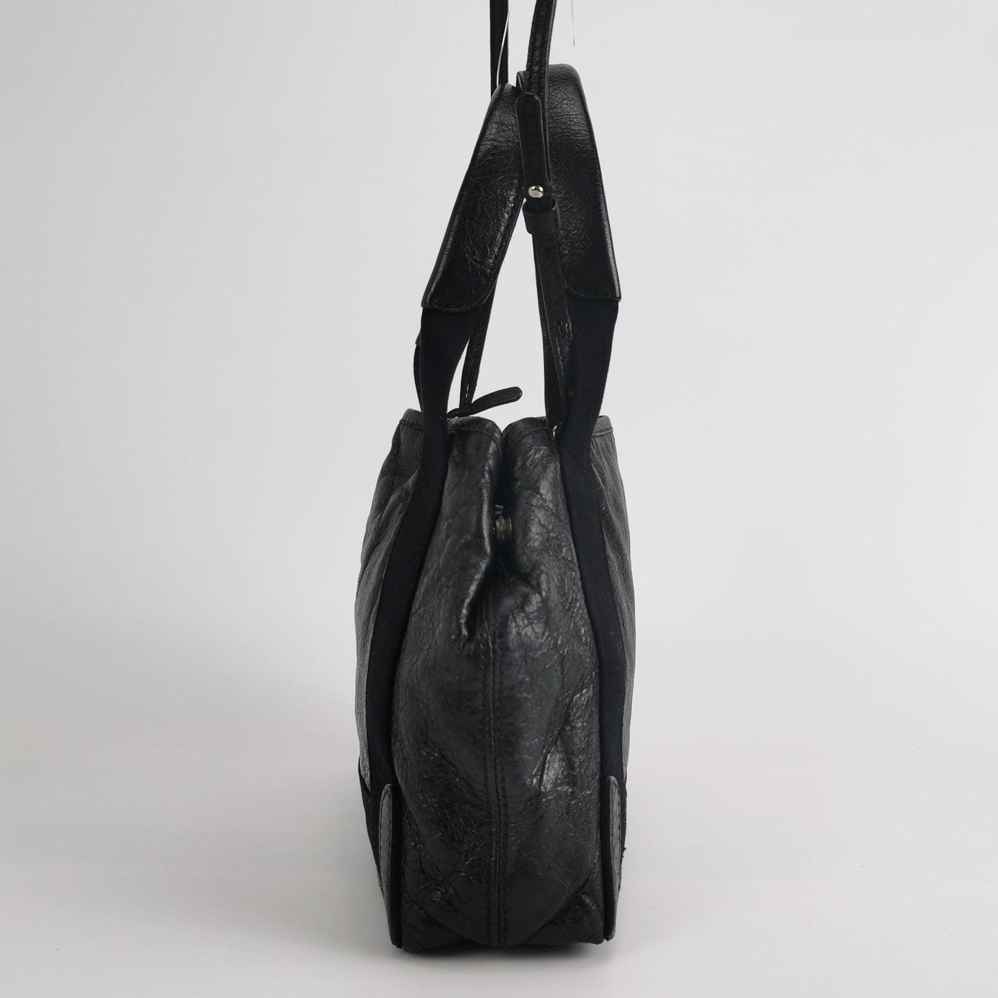 Balenciaga - Cabas - Waxed leather and textile - Black - (Medium)