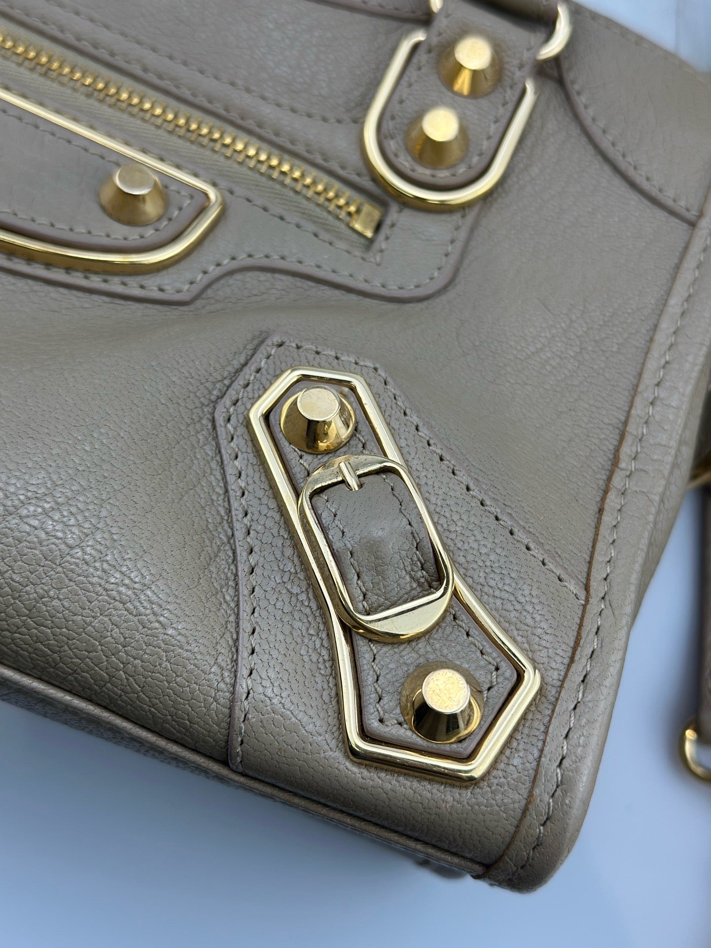 Balenciaga - City Bag Mini - Grained leather - Beige - (mini)