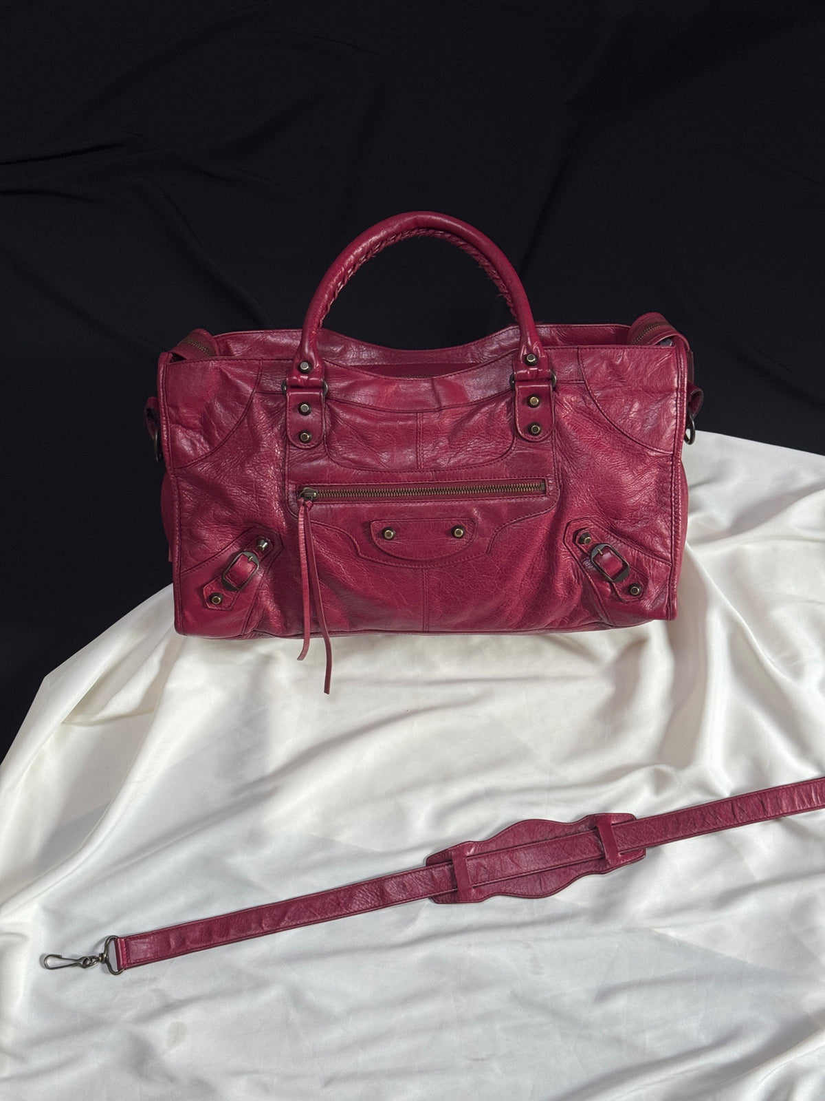 Balenciaga - City Large - Leather - Burgundy - (large)