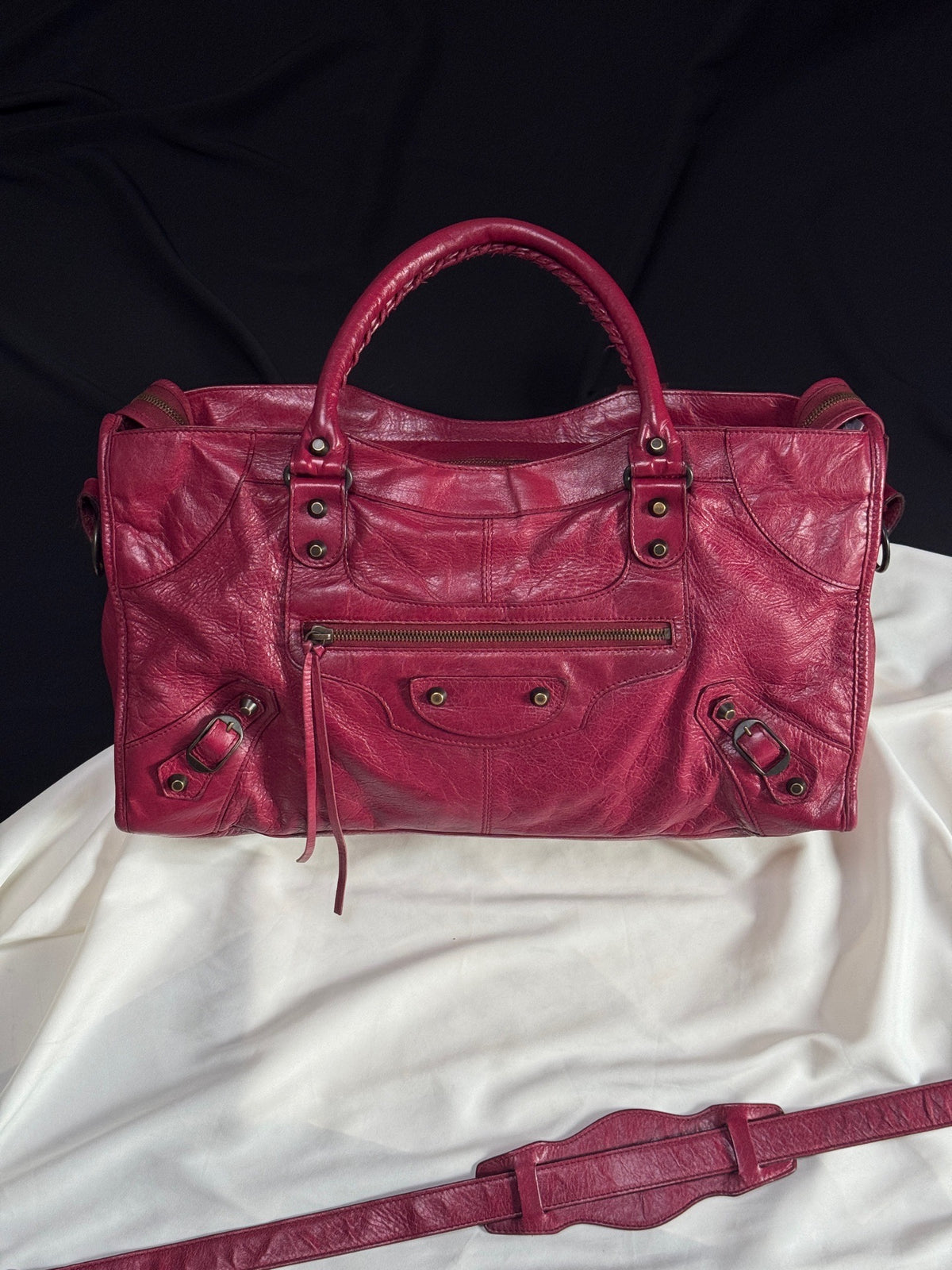 Balenciaga - City Large - Leather - Burgundy - (large)