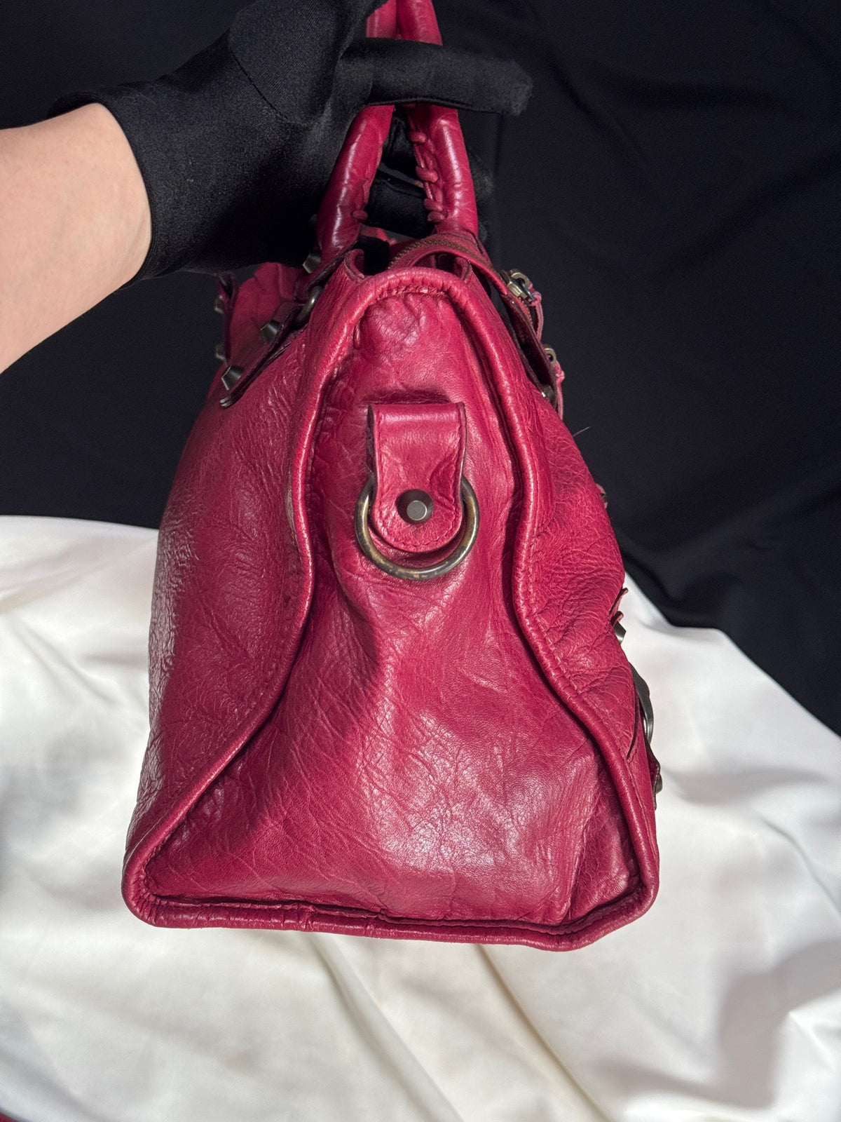 Balenciaga - City Large - Leather - Burgundy - (large)