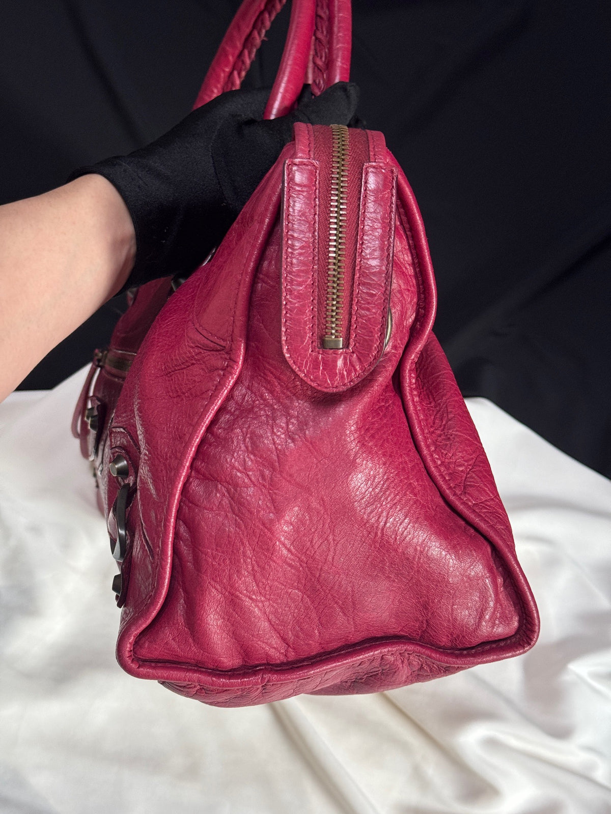 Balenciaga - City Large - Leather - Burgundy - (large)