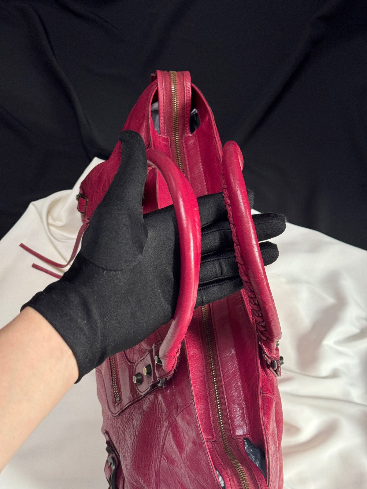 Balenciaga - City Large - Leather - Burgundy - (large)