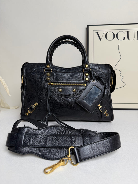 Balenciaga - City - Leather - Black - (medium)