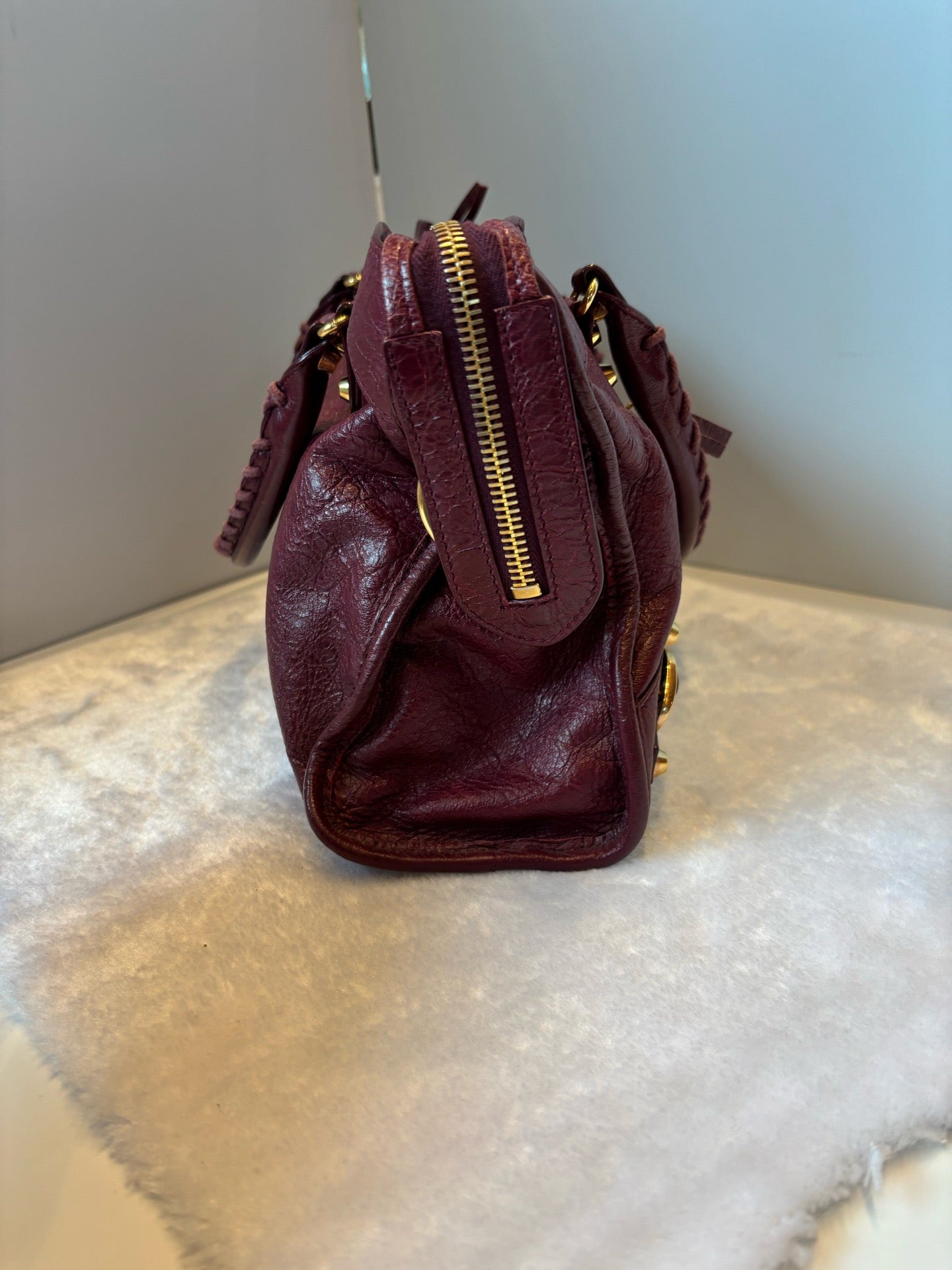 Balenciaga - City - Leather - Burgundy - (medium)