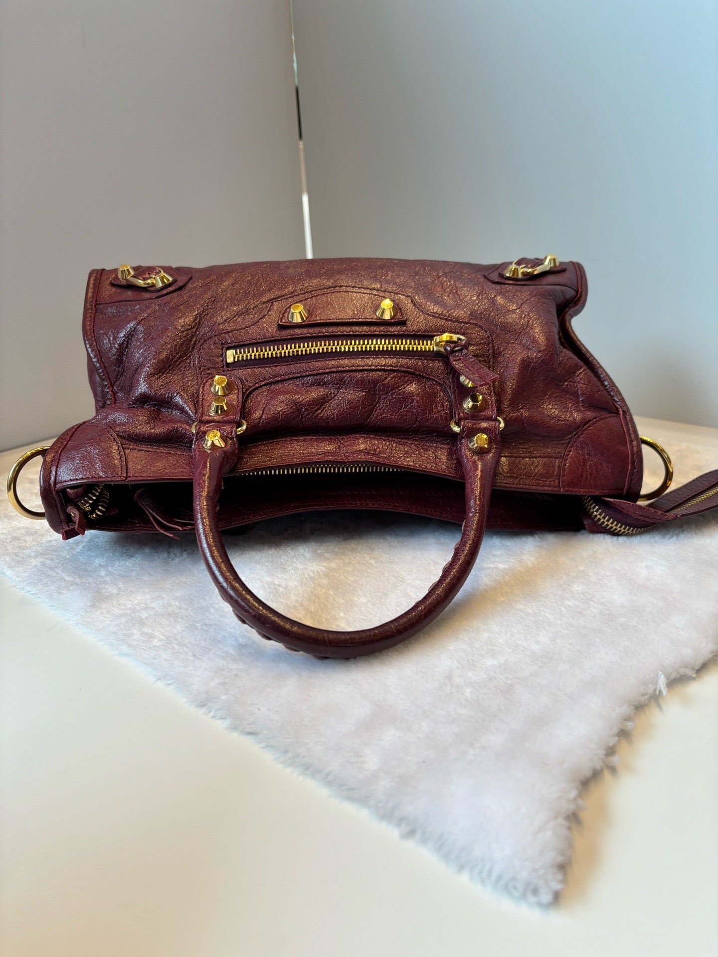 Balenciaga - City - Leather - Burgundy - (medium)