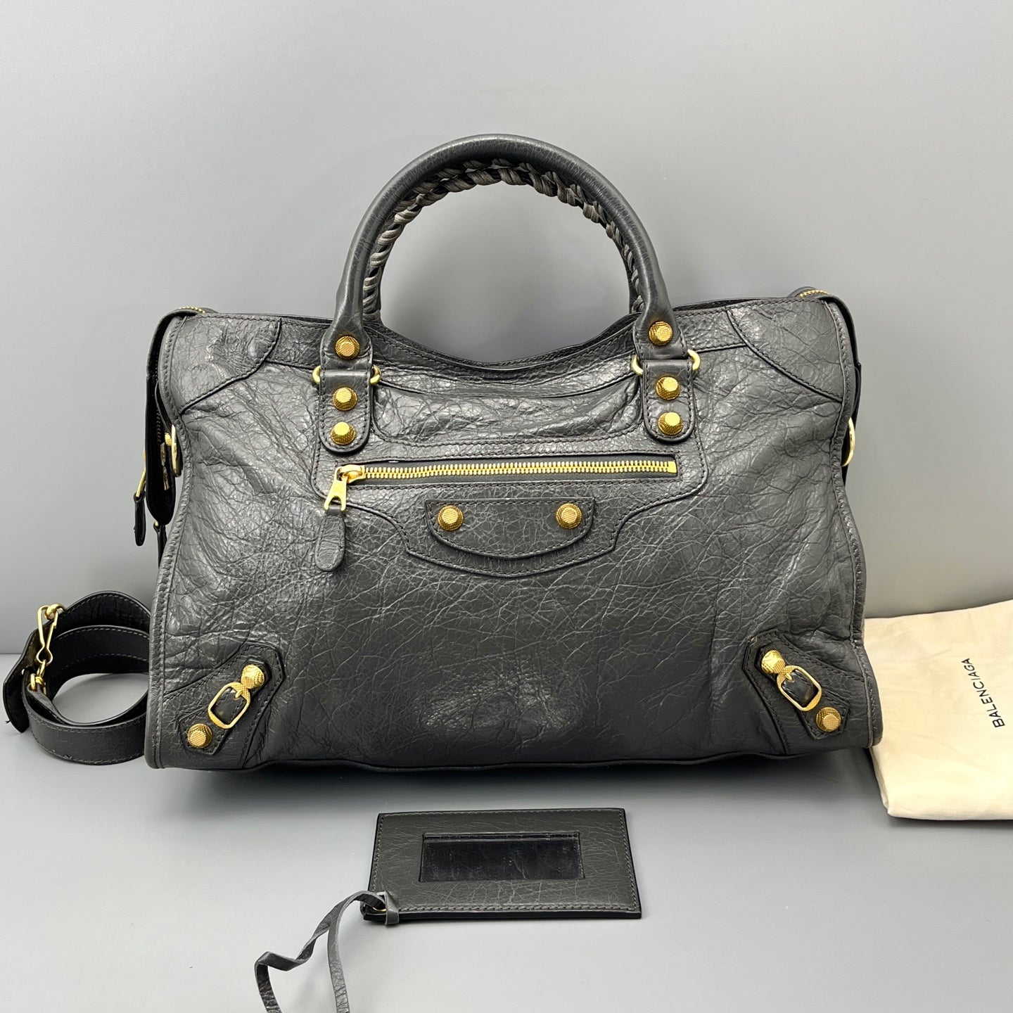 Balenciaga - City - Leather - Grey - (large)