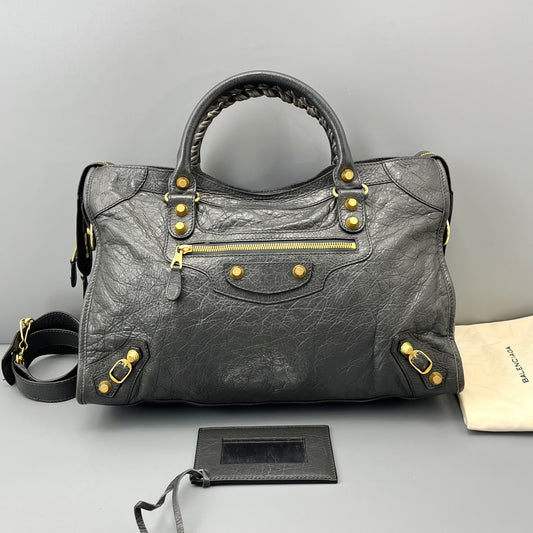 Balenciaga - City - Leather - Grey - (large)