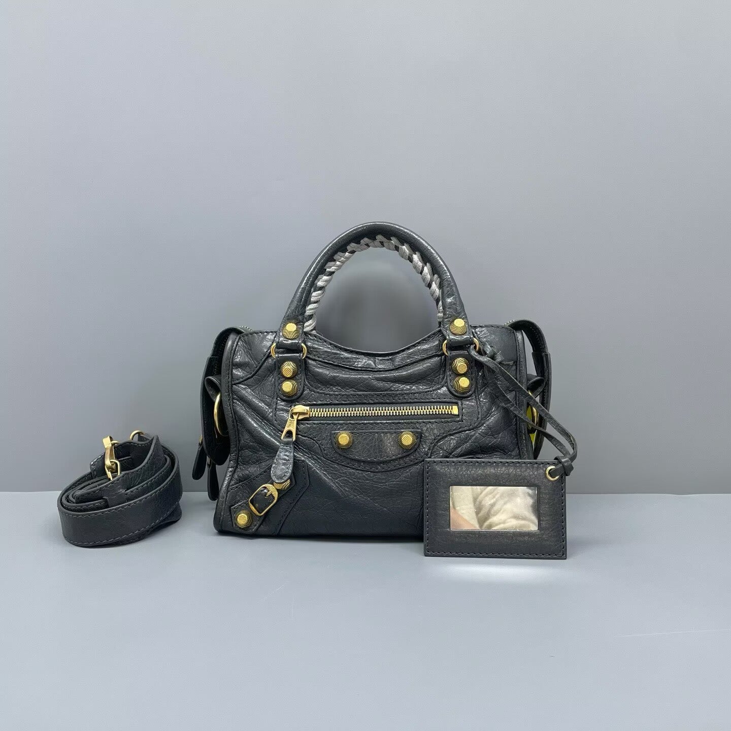 Balenciaga - City Mini Bag - Distressed lambskin leather - Grey - (mini)