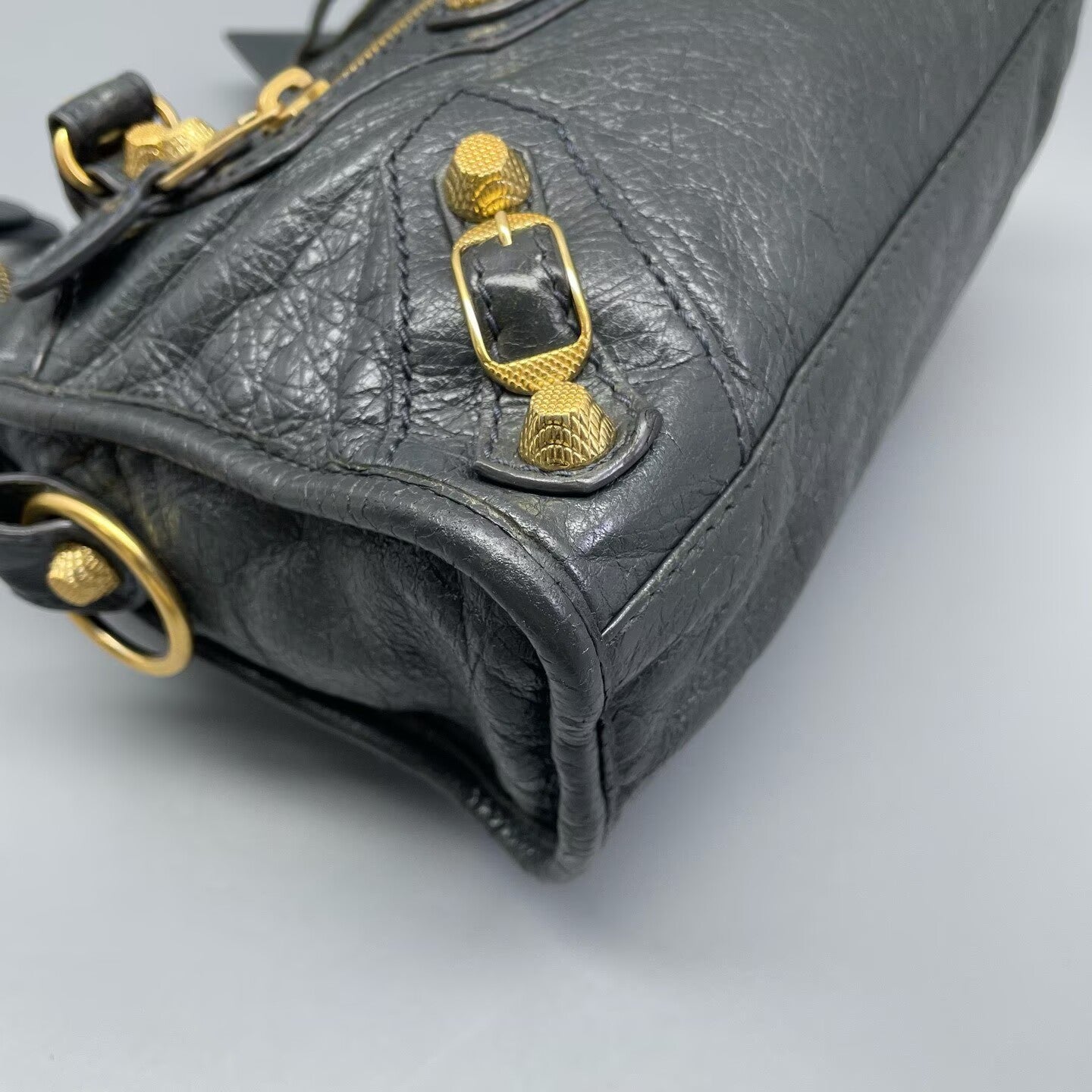 Balenciaga - City Mini Bag - Distressed lambskin leather - Grey - (mini)