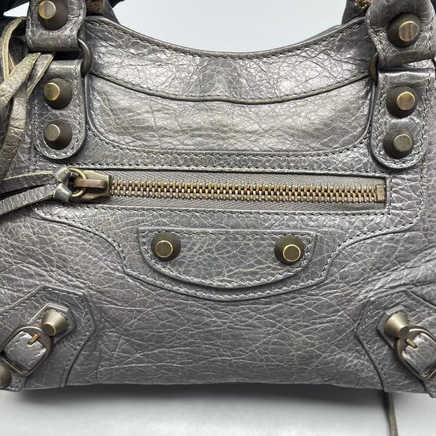 Balenciaga - Classic City Mini - Distressed lambskin leather - Grey - (mini)