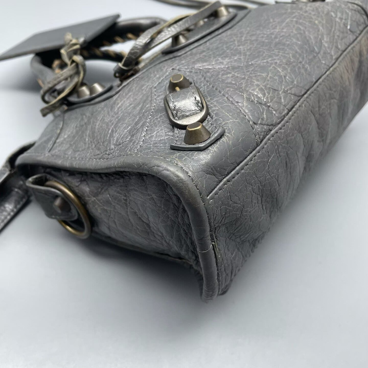Balenciaga - Classic City Mini - Distressed lambskin leather - Grey - (mini)