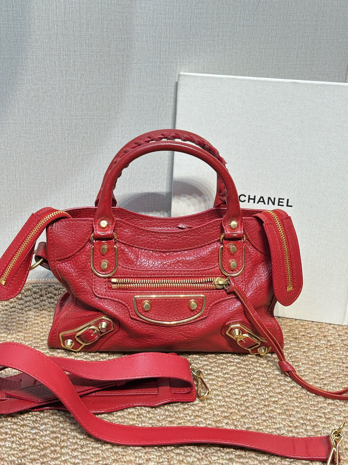 Balenciaga - Classic Motorcycle - Leather - Red