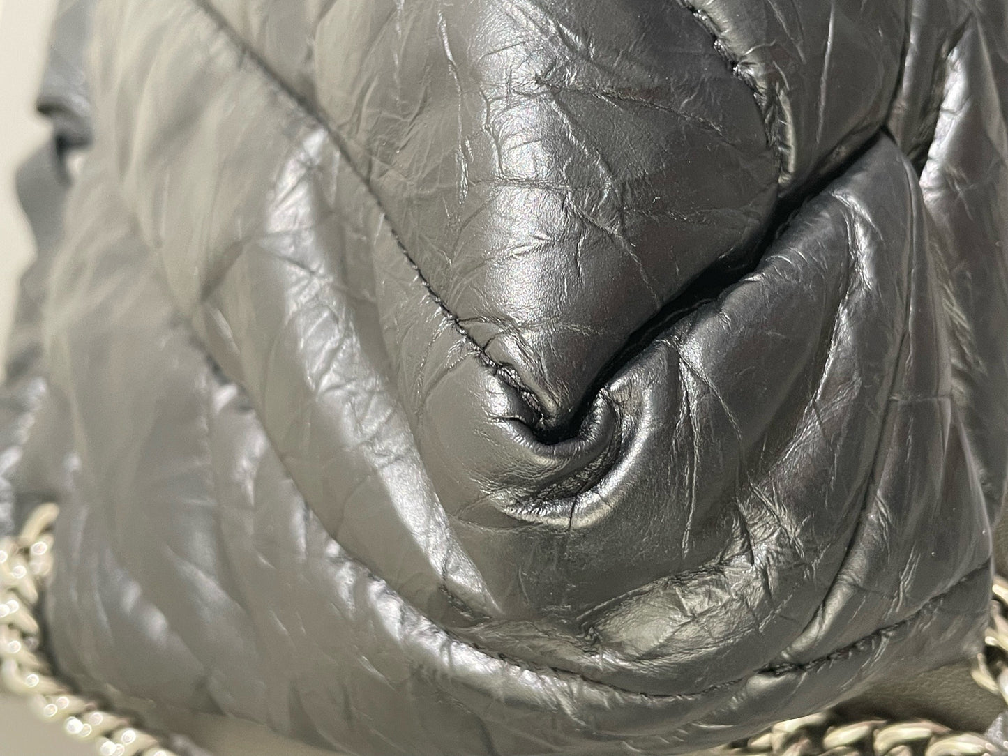 Balenciaga - CRUSH BB Drawstring Bag - Leather - Black - (mini)