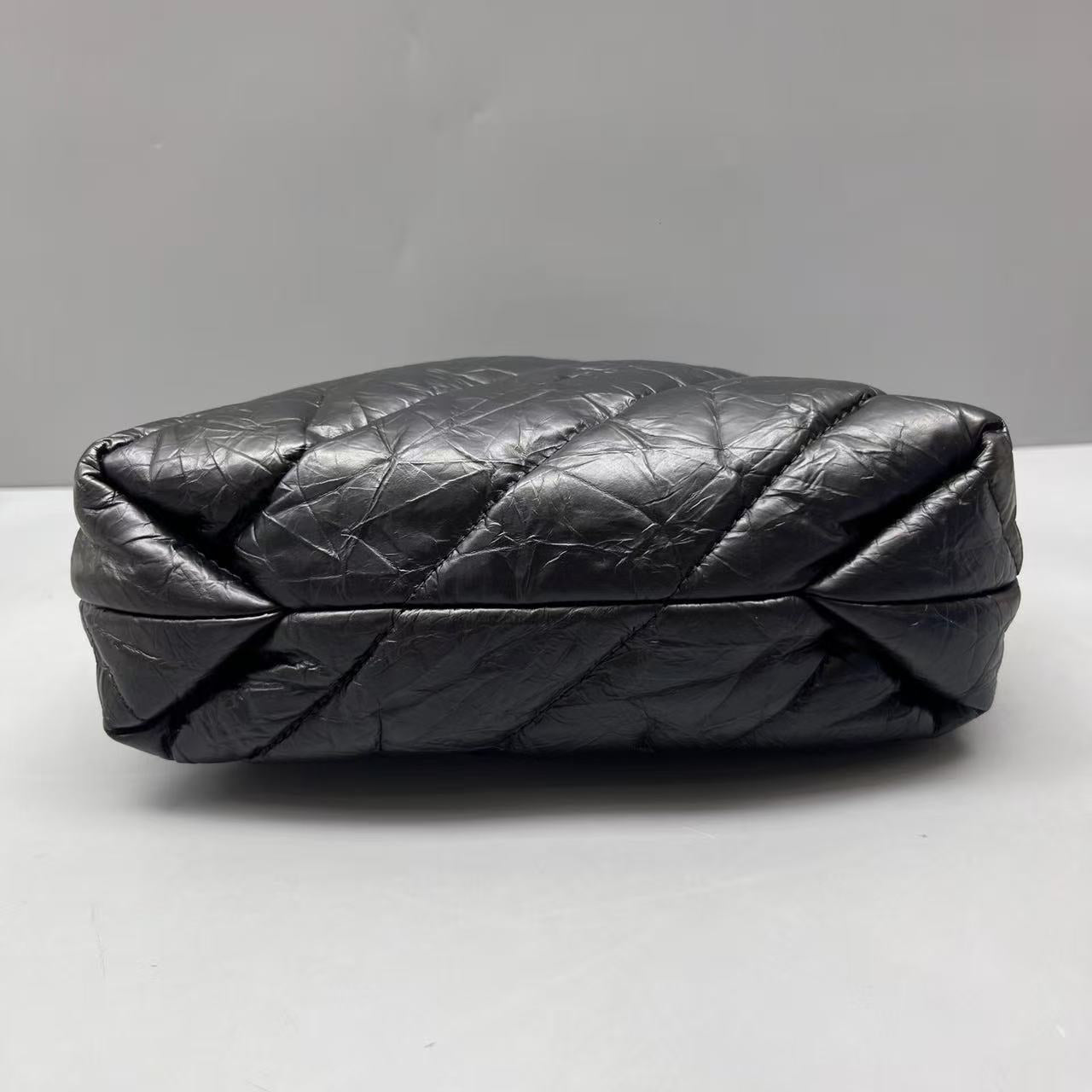 Balenciaga - Crush Drawstring Bucket Bag - Crinkled Lambskin Leather - Black - (mini)
