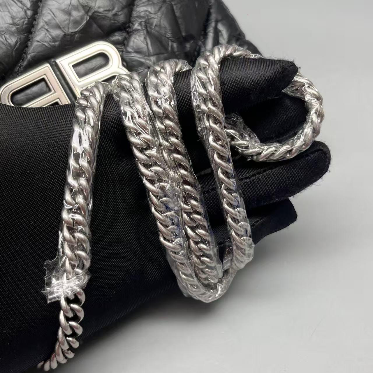 Balenciaga - Crush Drawstring Bucket Bag - Crinkled Lambskin Leather - Black - (mini)