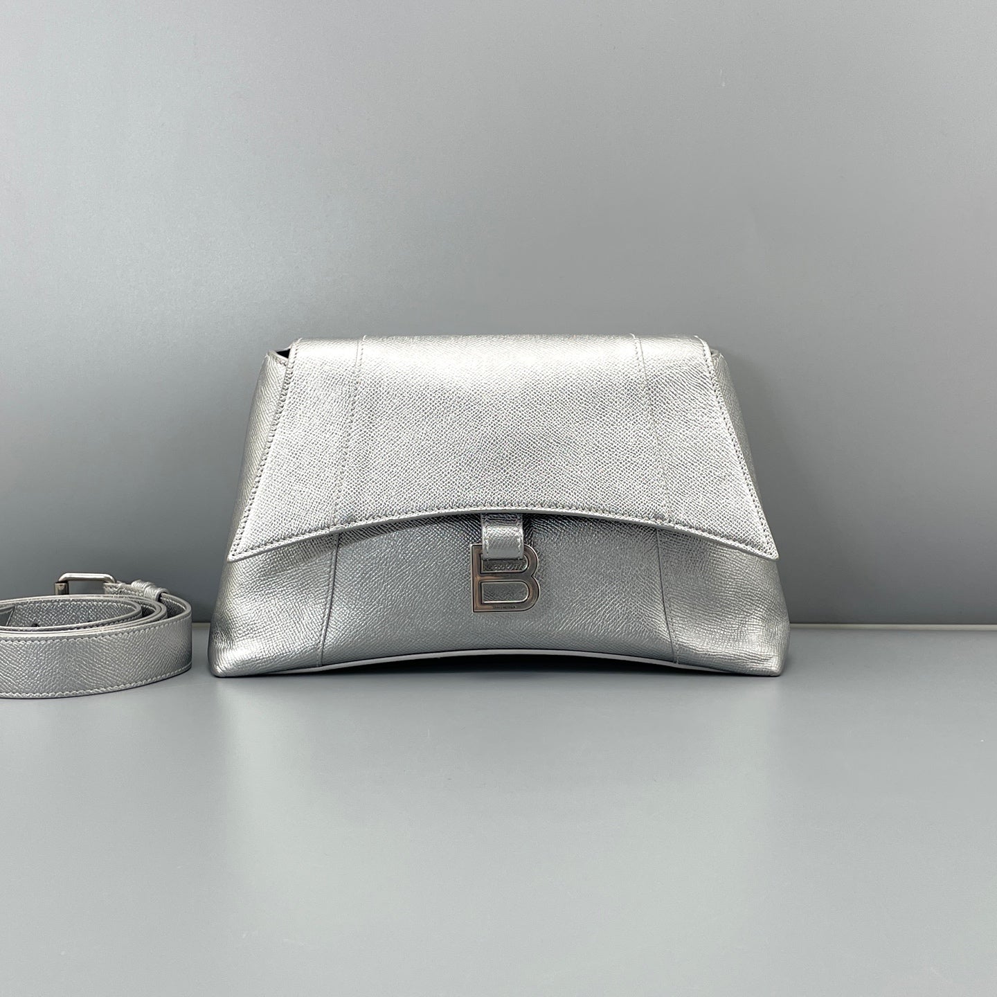 Balenciaga - Crush Medium - Grained metallic leather - Silver - (medium)