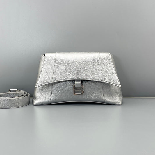 Balenciaga - Crush Medium - Grained metallic leather - Silver - (medium)