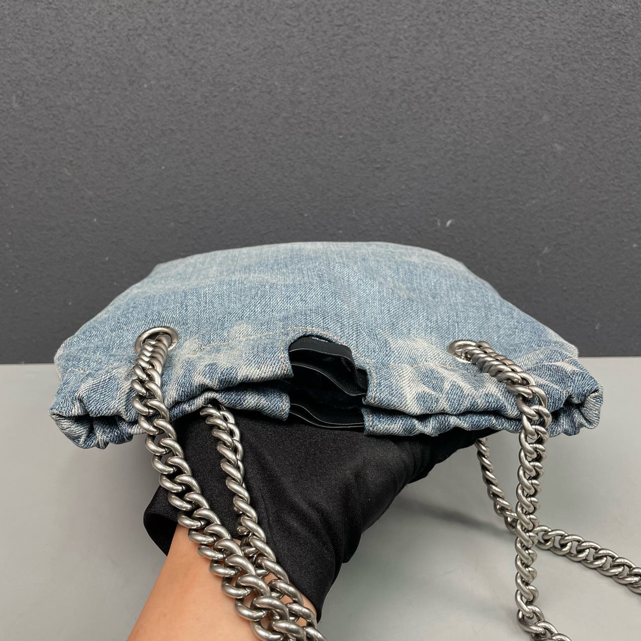 Balenciaga - Crush Small Shopping Bag - Denim - Blue - (small)