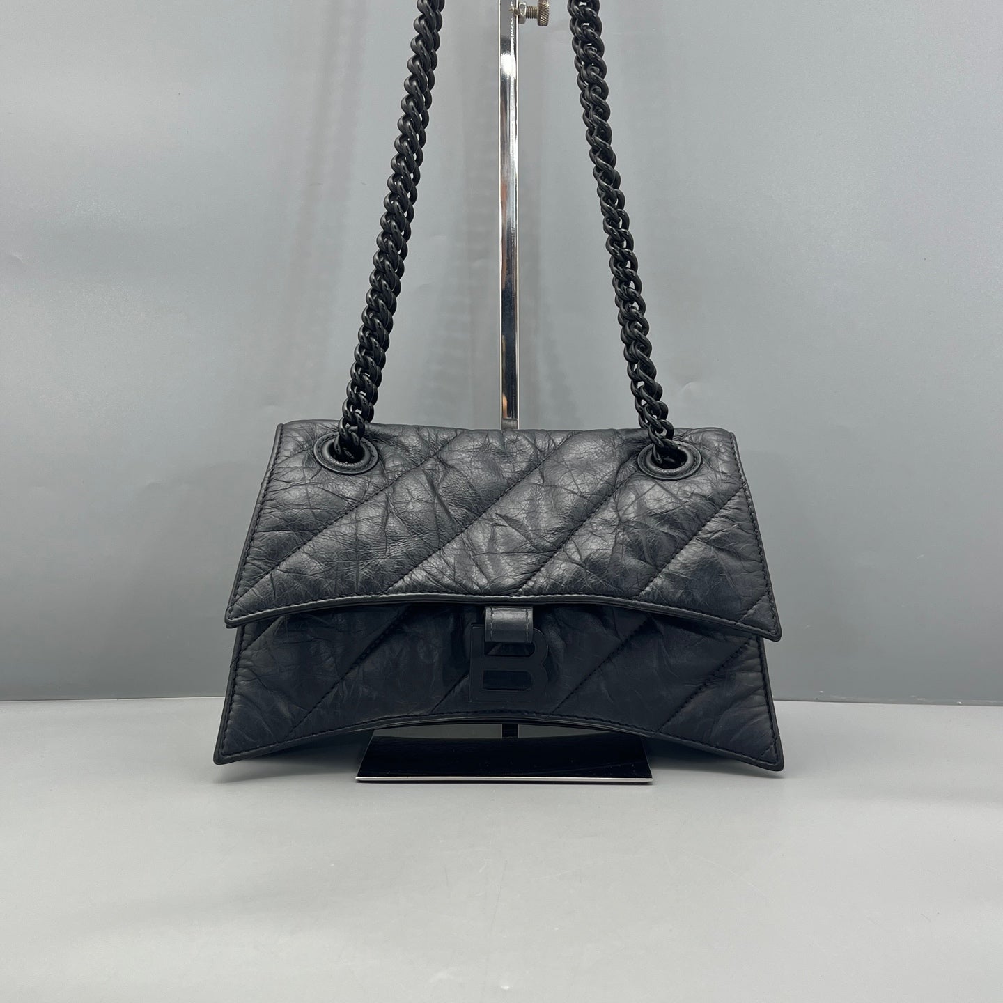 Balenciaga - Crush Small Shoulder Bag - Leather - Black - (small)