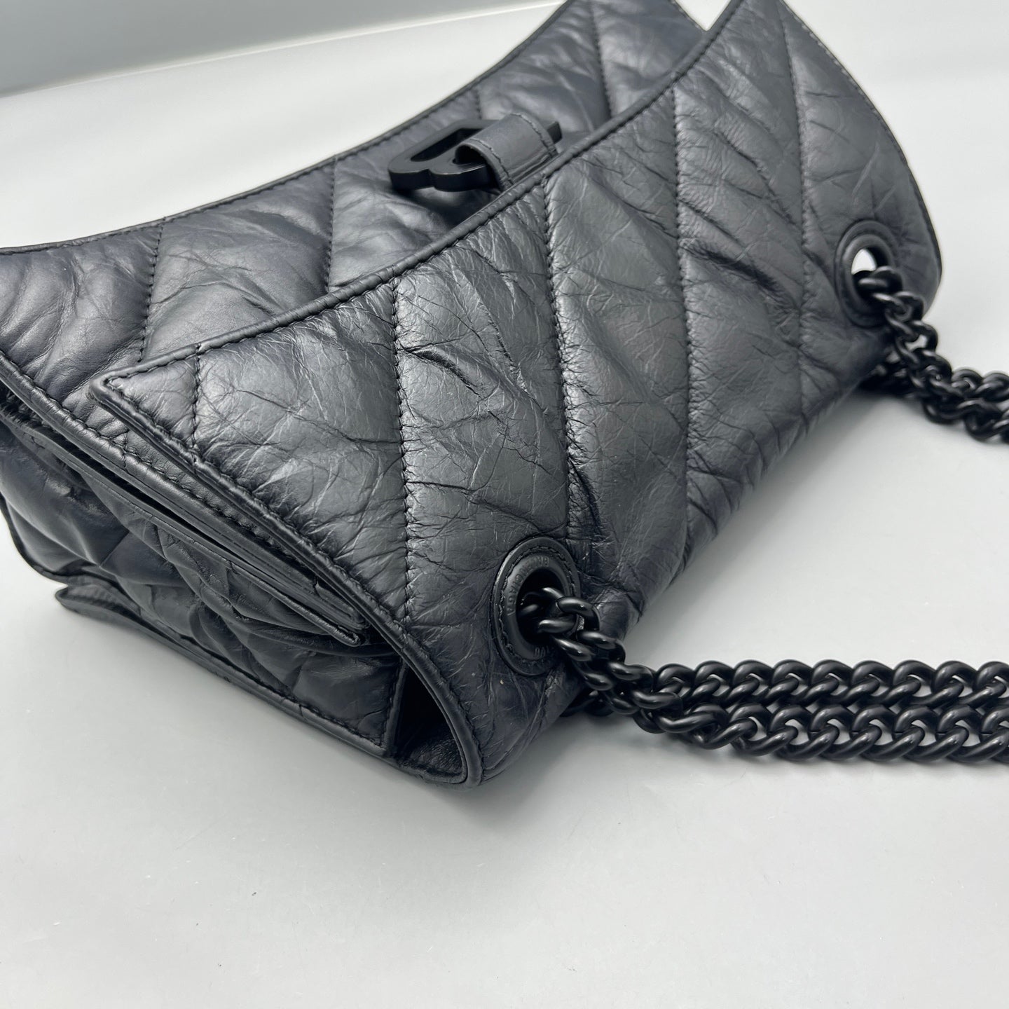 Balenciaga - Crush Small Shoulder Bag - Leather - Black - (small)