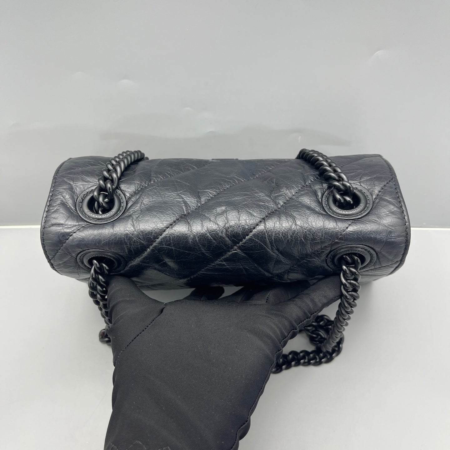 Balenciaga - Crush Small Shoulder Bag - Leather - Black - (small)