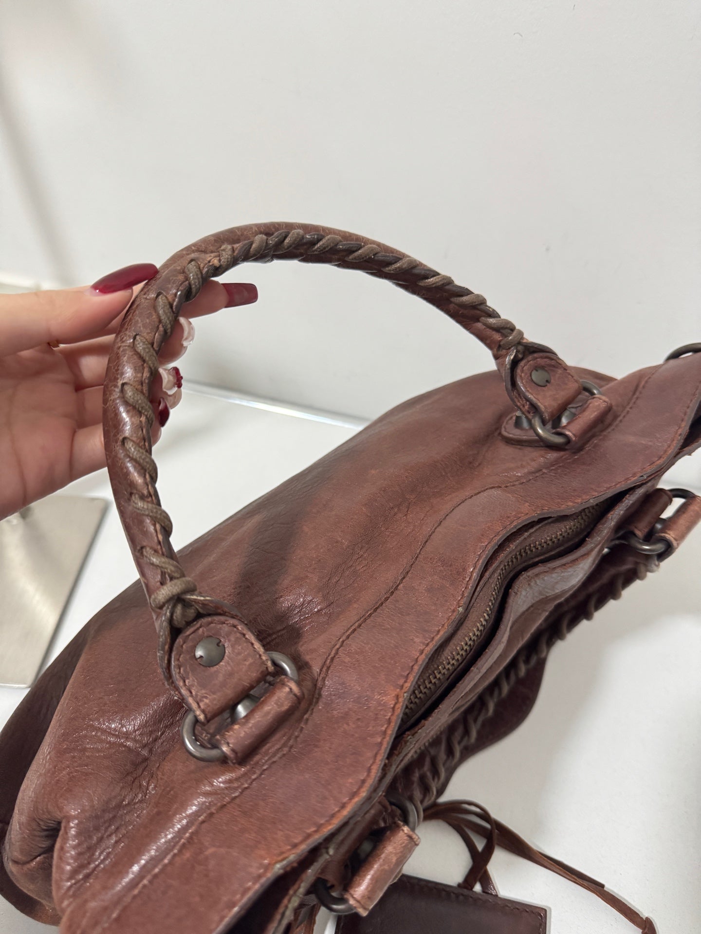 Balenciaga - First - Leather - Brown - (small)