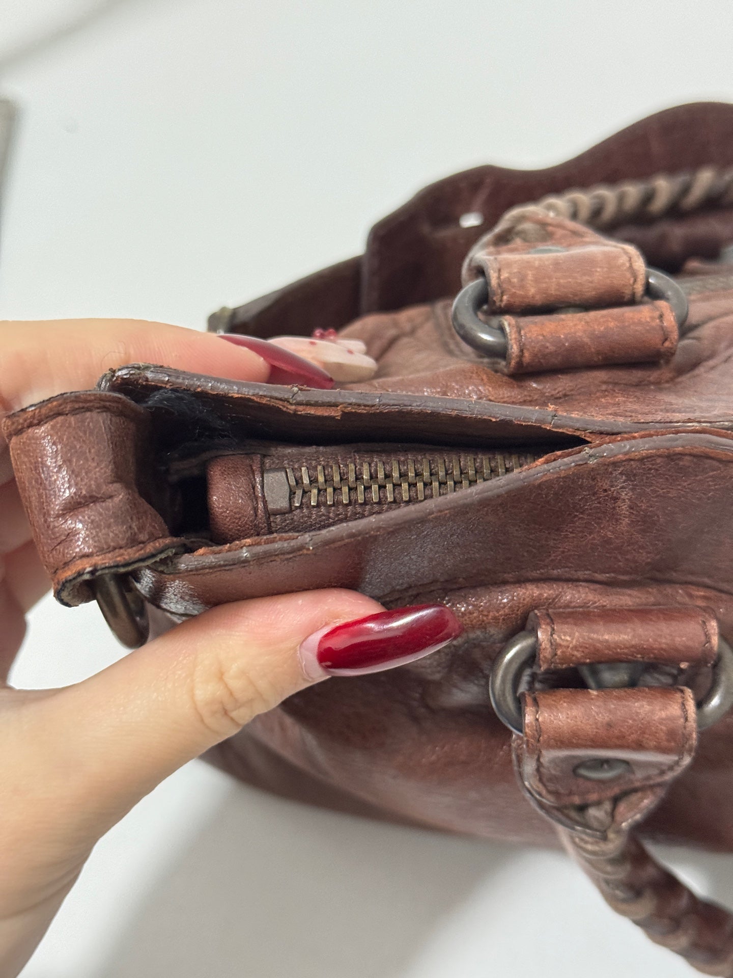 Balenciaga - First - Leather - Brown - (small)